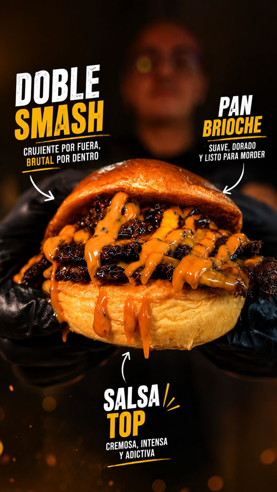 La Jefa · Doble Smash · Pan Brioche · Salsa Top — Paso Obligado